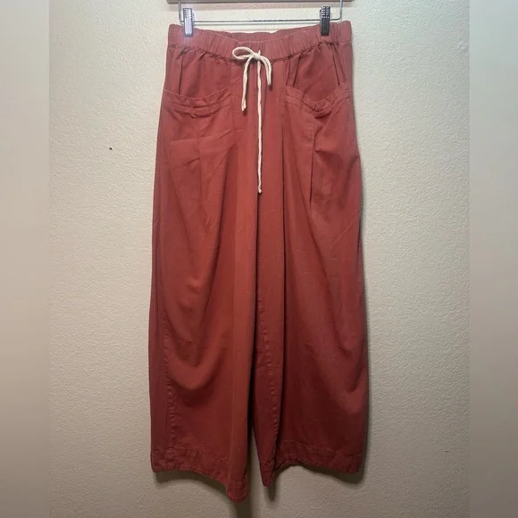 Free People Day in the Life Slouchy Pleated Barrel Burnt Henna Boho Pants XS - Picture 3 of 7